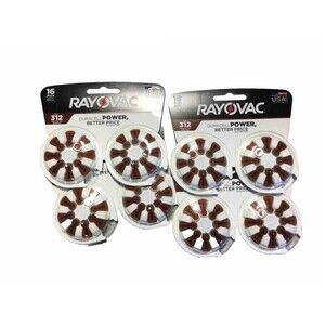 Lot of 4 Rayovac Hearing Aid Batteries Size 312 16ct 64 BATTERIES total 1/2028